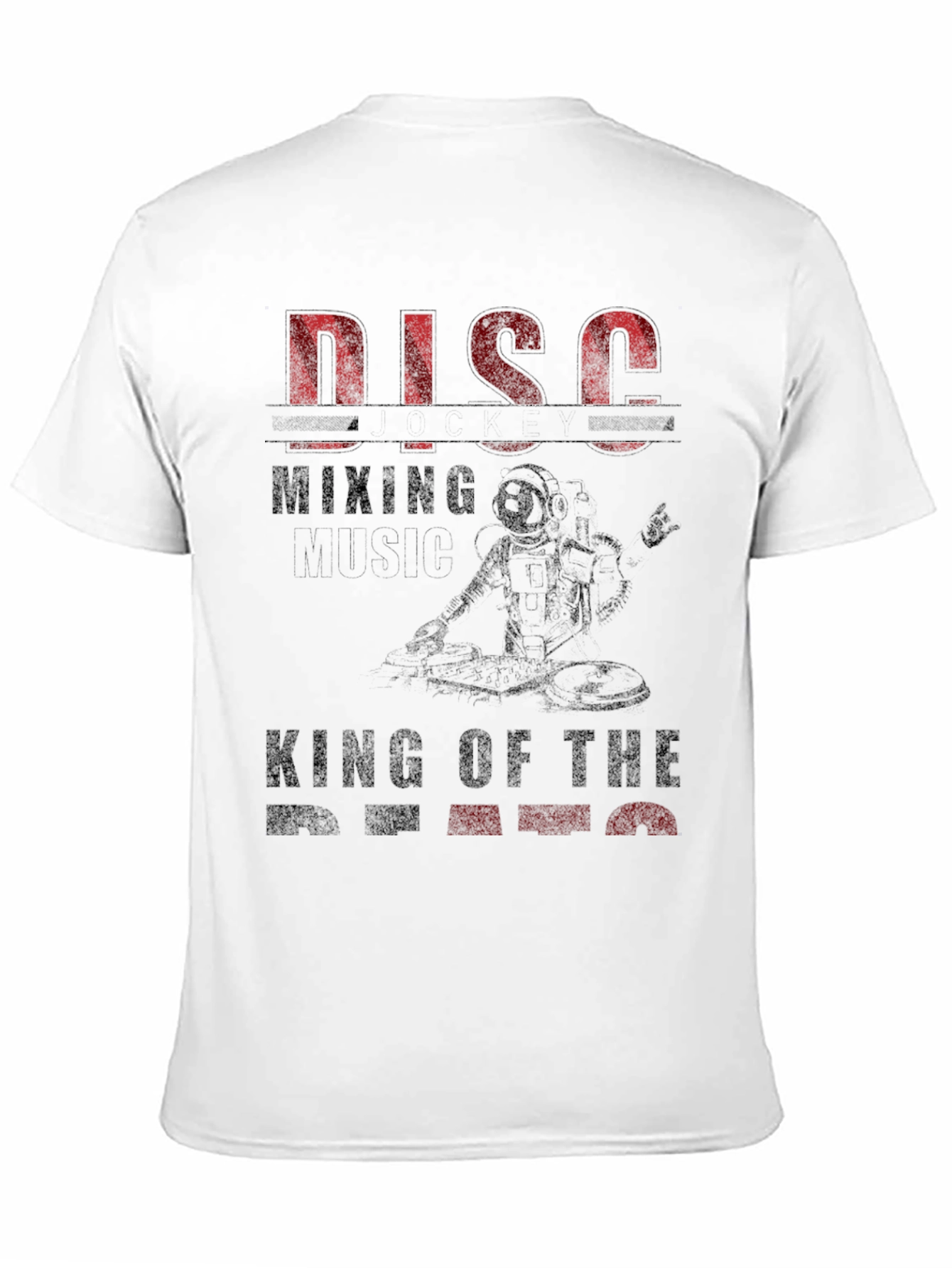 Disco Mixing Astronaut Graphic T-Shirt