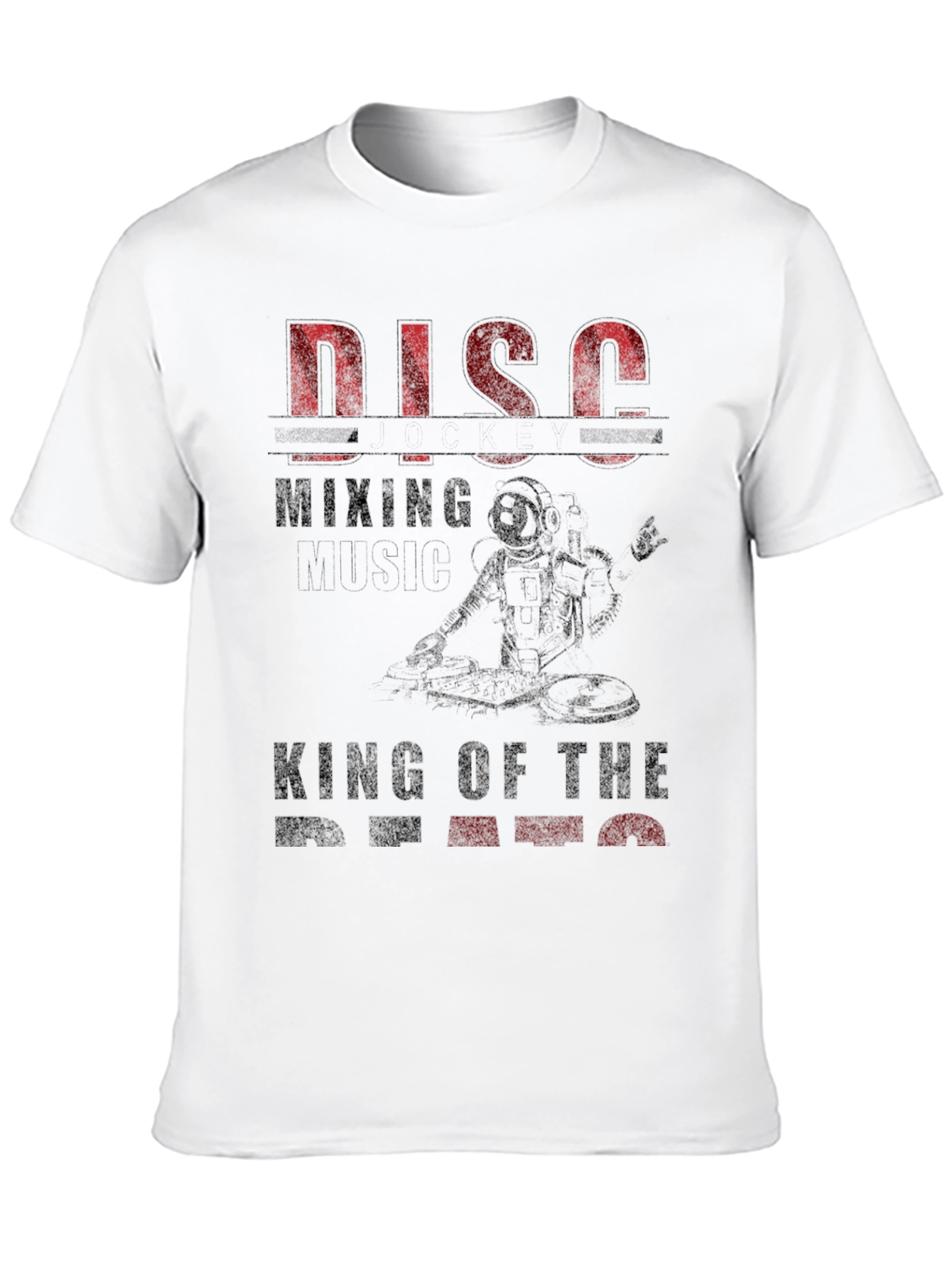Disco Mixing Astronaut Graphic T-Shirt