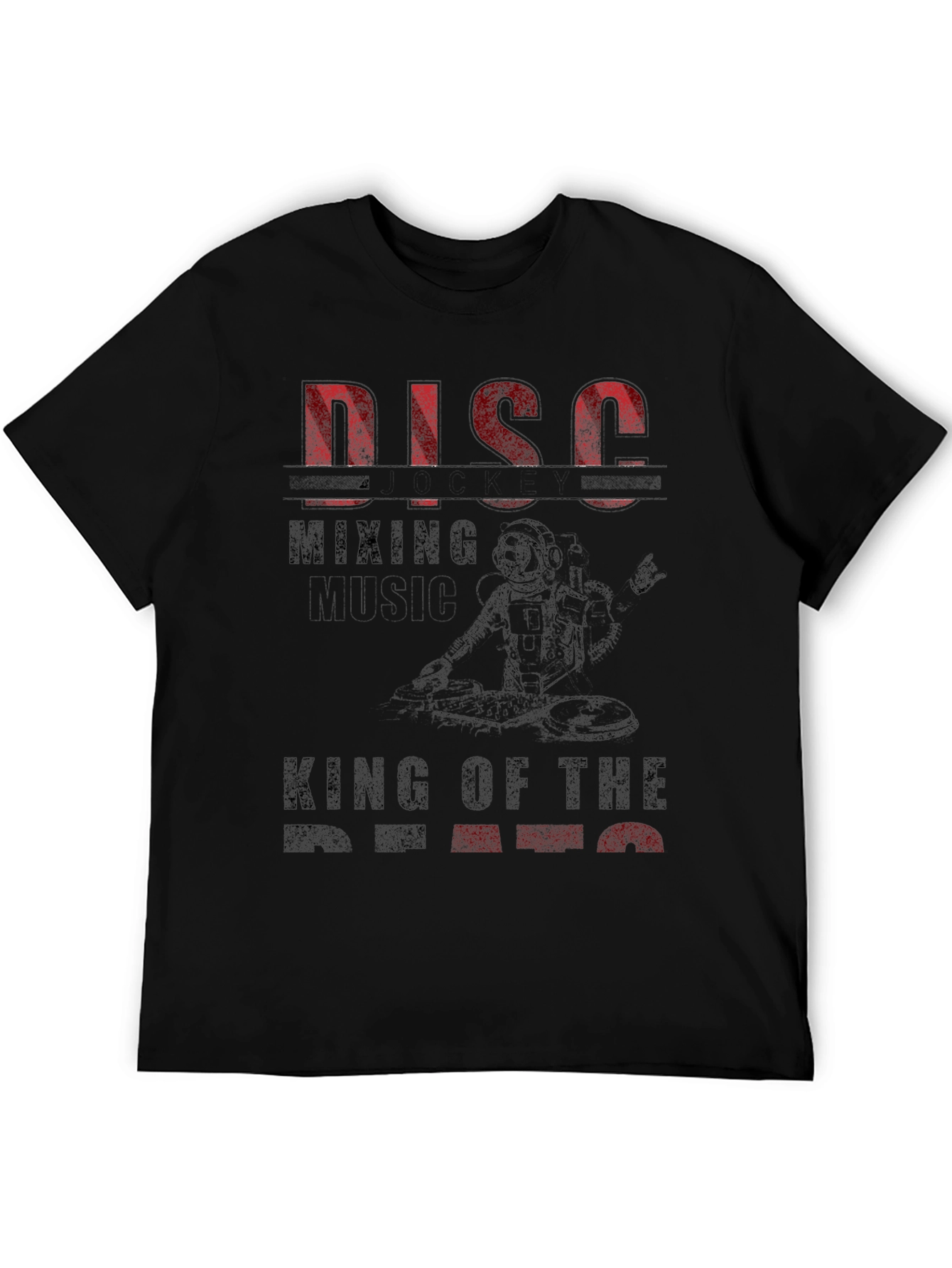Disco Mixing Astronaut Graphic T-Shirt