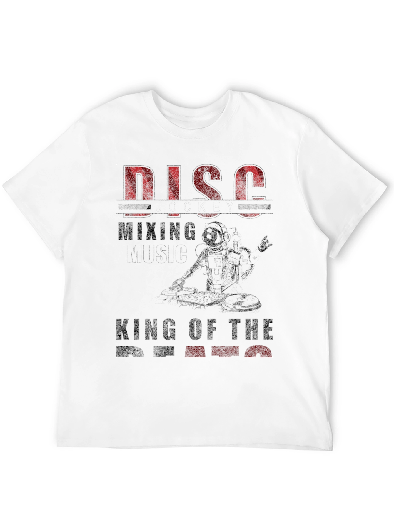 Disco Mixing Astronaut Graphic T-Shirt