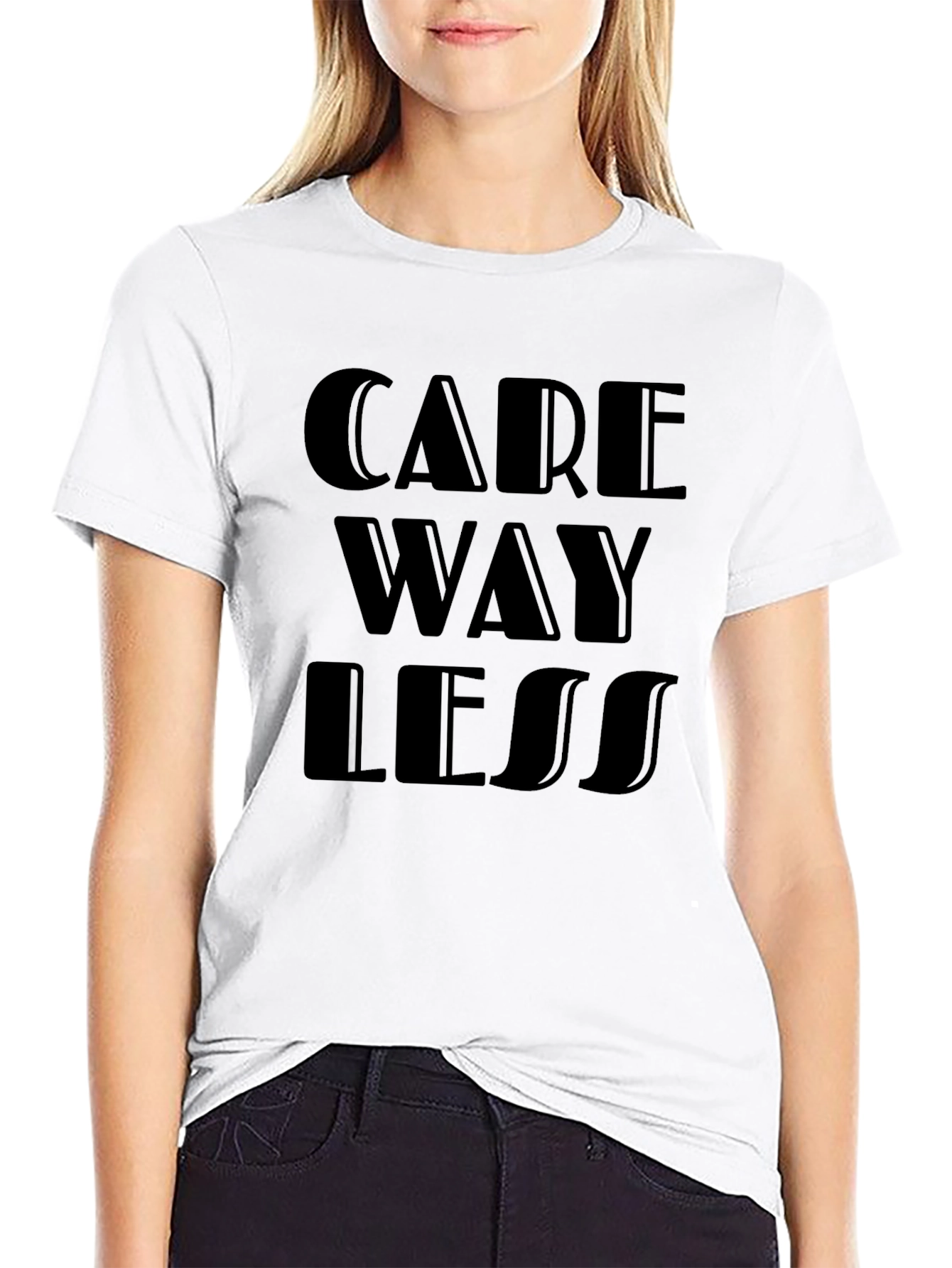 Care Way Less Graphic T-Shirt - Black