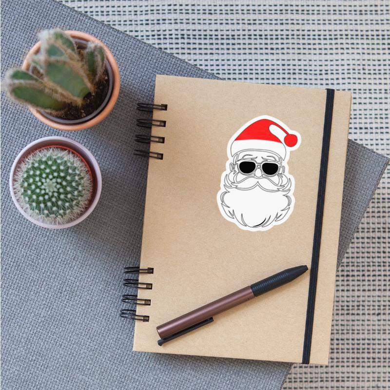 Santa With Sunglasses, Hipster Mustache Red Hat