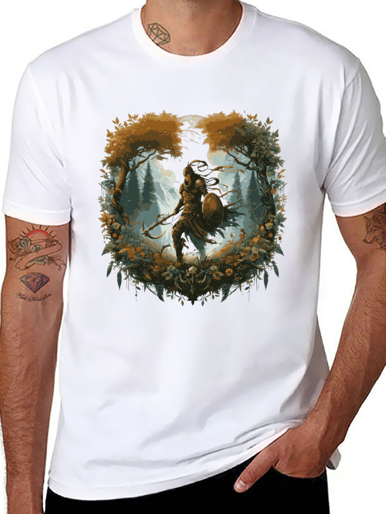 Warrior Forest Graphic T-Shirt