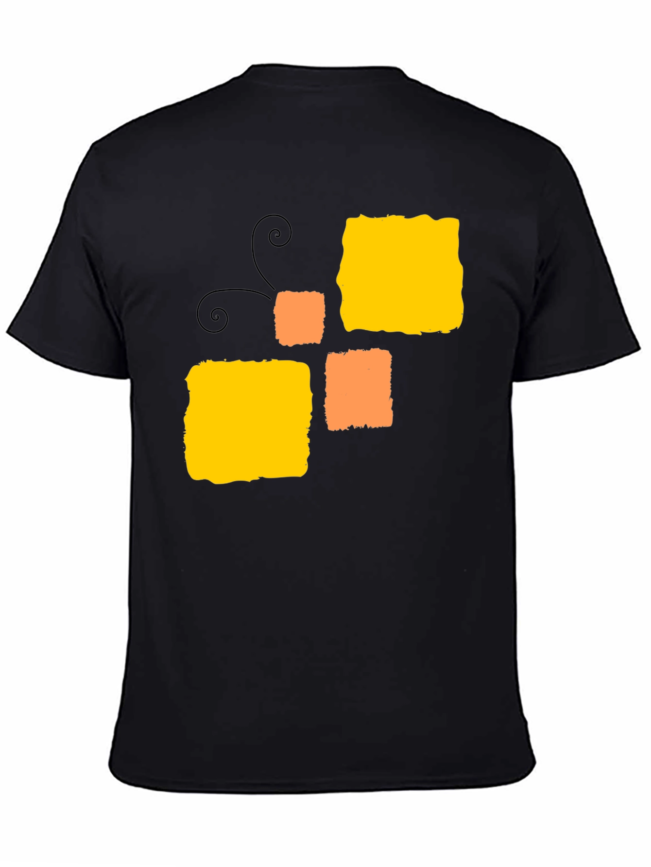 Abstract Squares Black T-Shirt