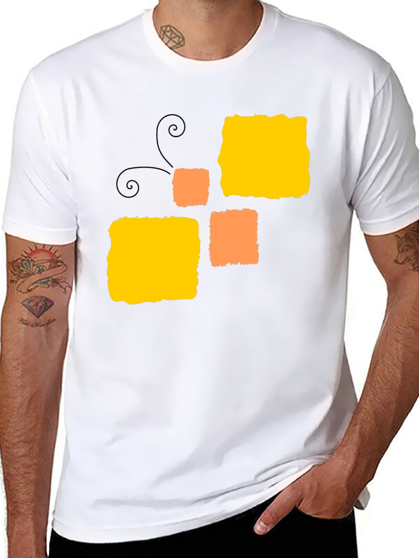 Abstract Squares Black T-Shirt