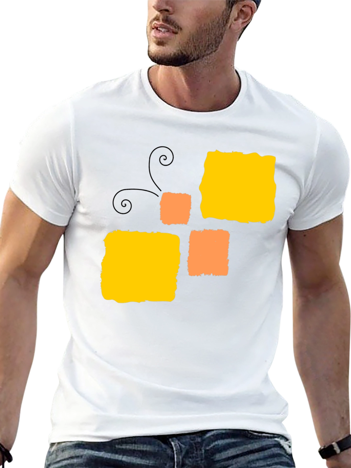Abstract Squares Black T-Shirt