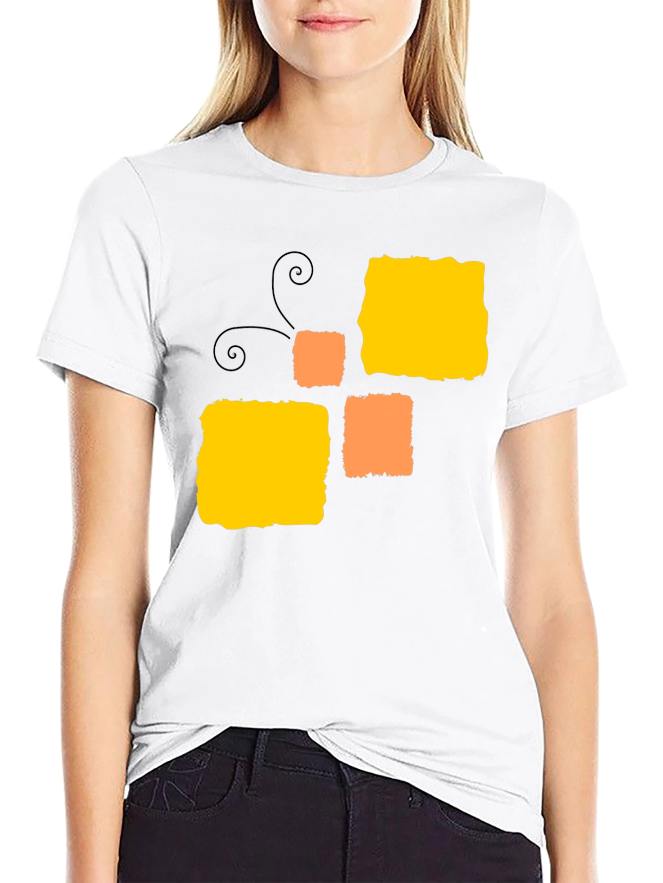 Abstract Squares Black T-Shirt
