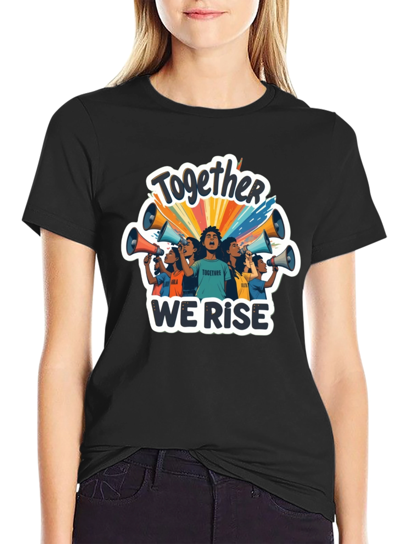 Together We Rise Graphic Tee - Black