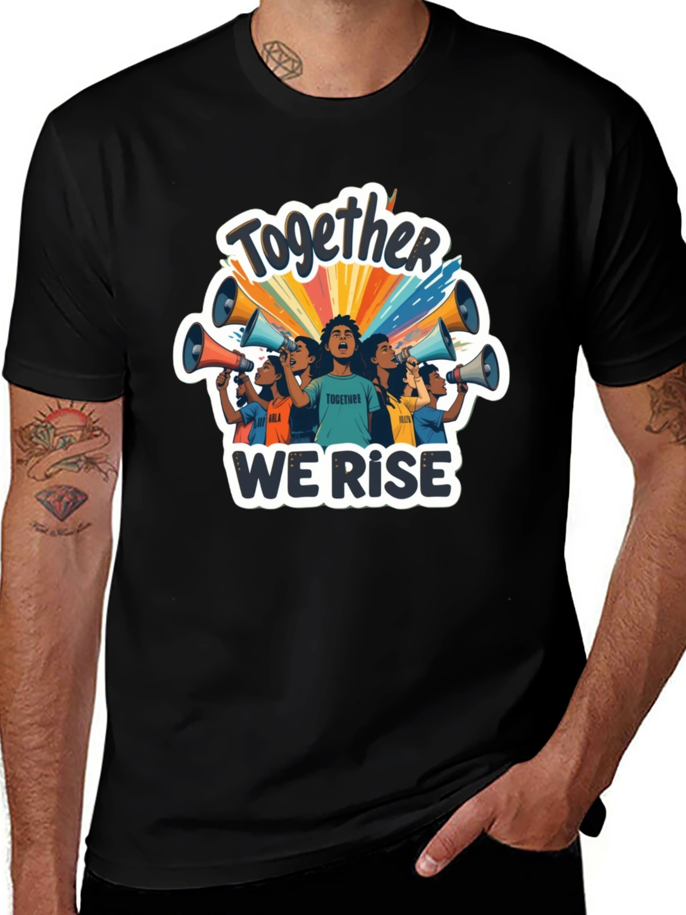 Together We Rise Graphic Tee - Black