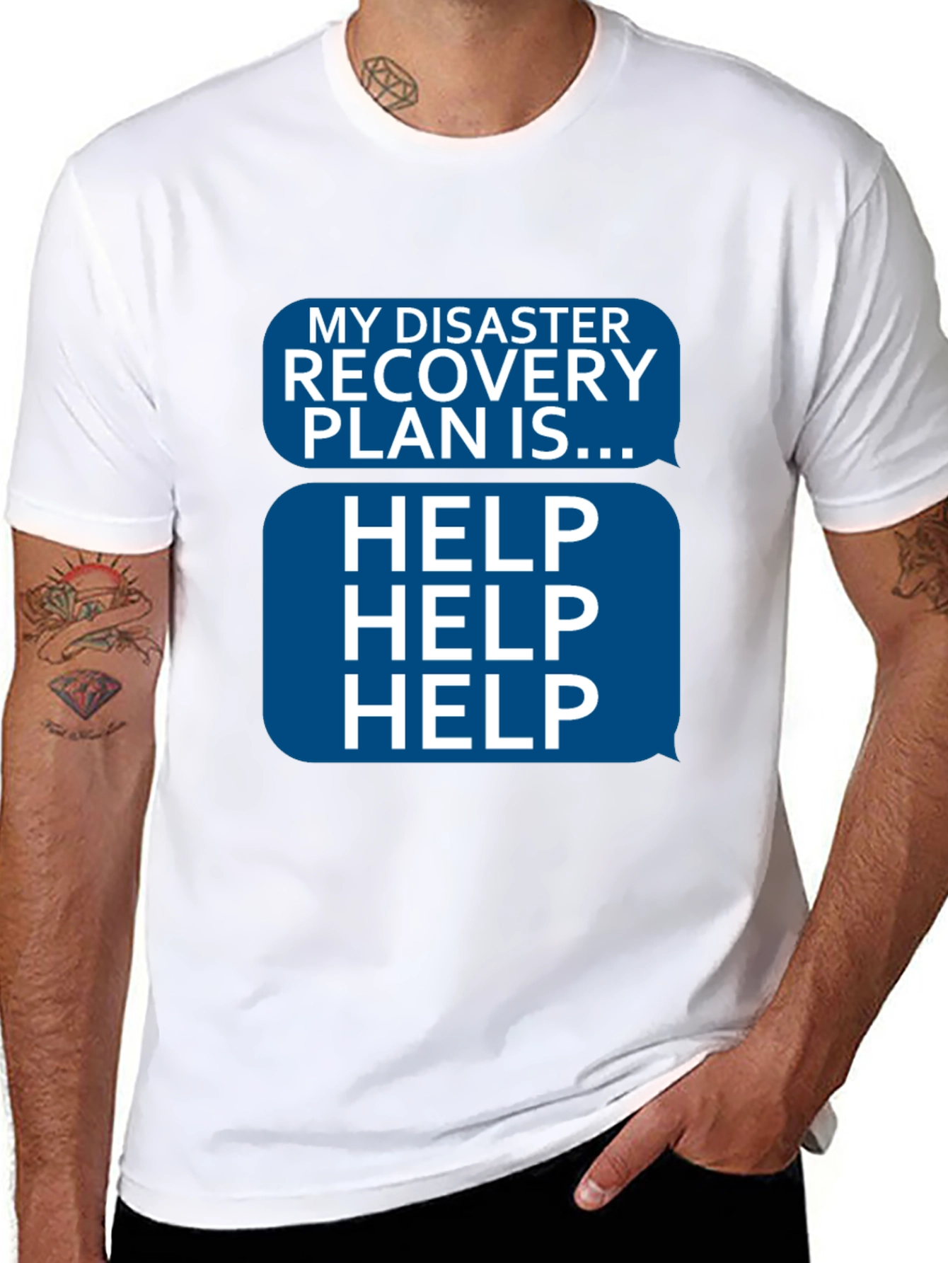 Disaster Recovery Plan HELP T-Shirt - Funny Novelty Tee