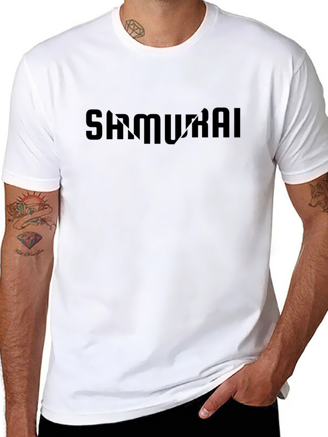 SAMUKAI Black Graphic T-Shirt - Modern Urban Style