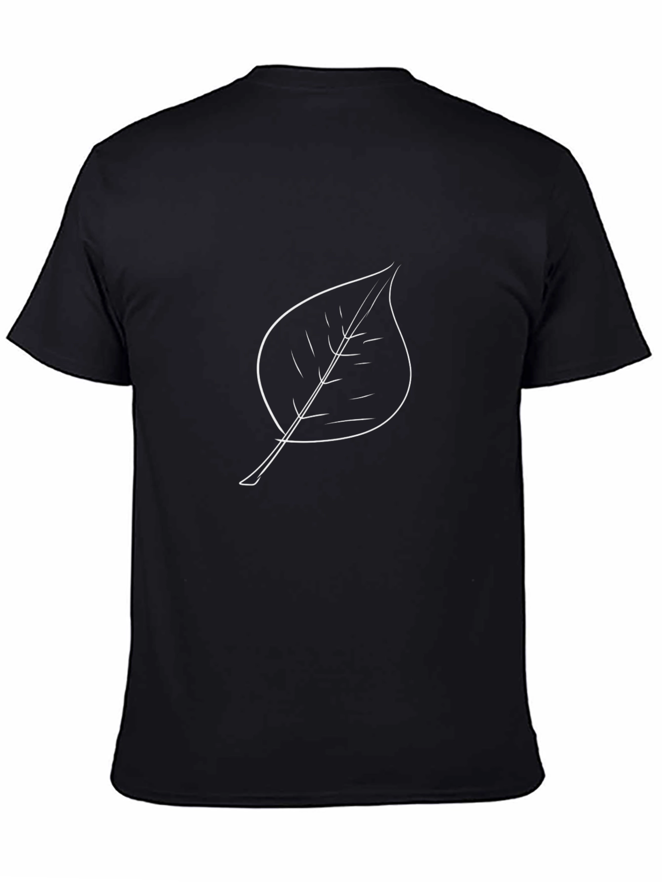 Leaf Outline Graphic Black T-Shirt