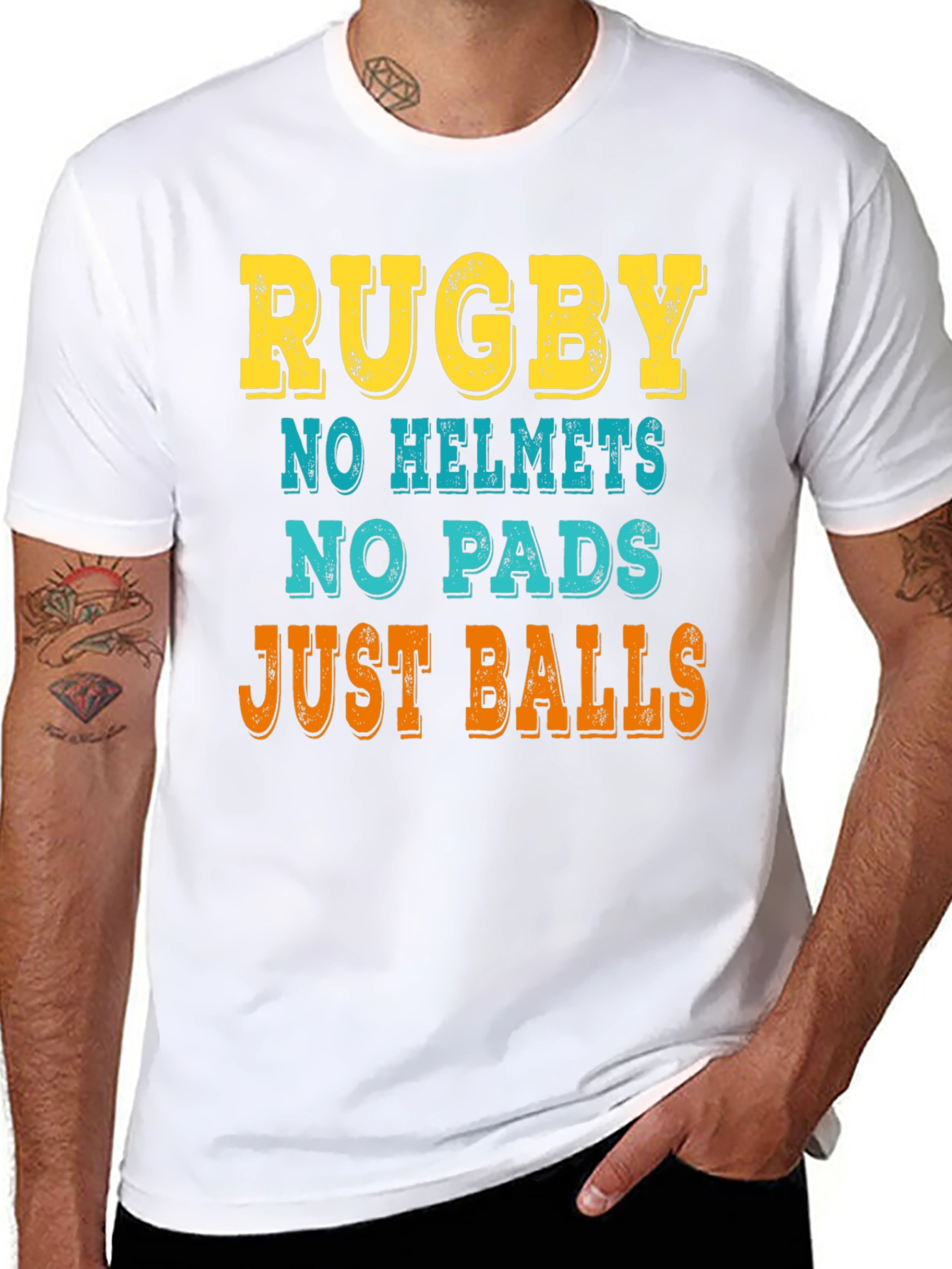 Rugby: No Helmets No Pads Just Balls T-Shirt