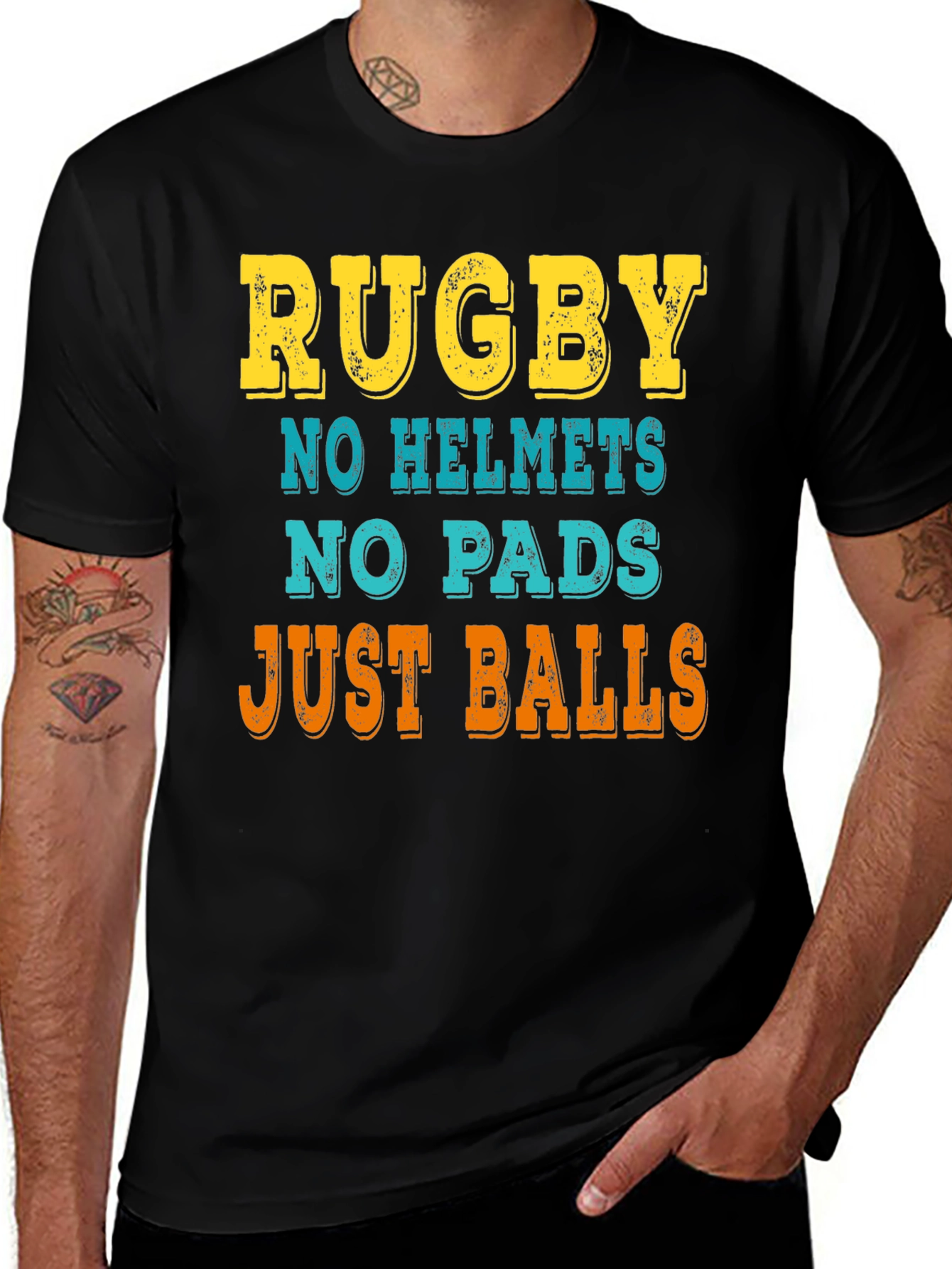 Rugby: No Helmets No Pads Just Balls T-Shirt