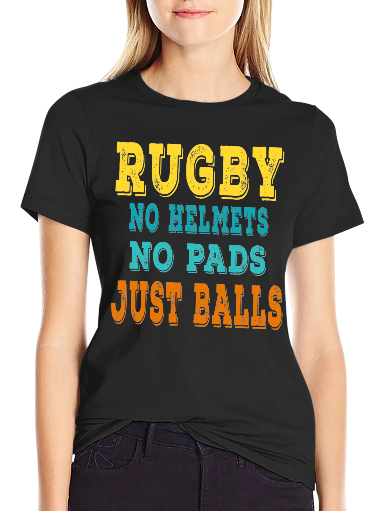 Rugby: No Helmets No Pads Just Balls T-Shirt