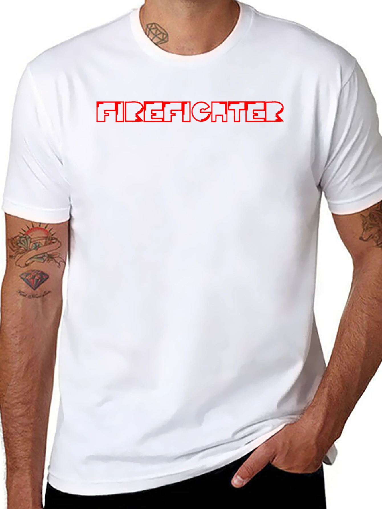 Firefighter T-Shirt - Bold Red Graphic Tee
