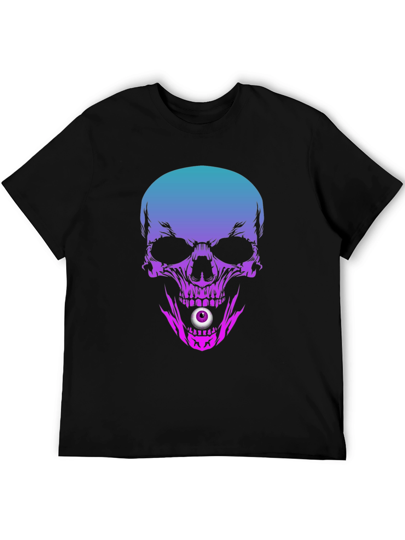 Skull T-Shirt: Gradient Skull with Eyeball Design