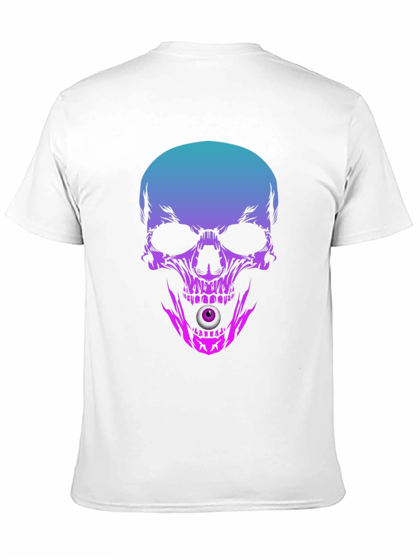 Skull T-Shirt: Gradient Skull with Eyeball Design