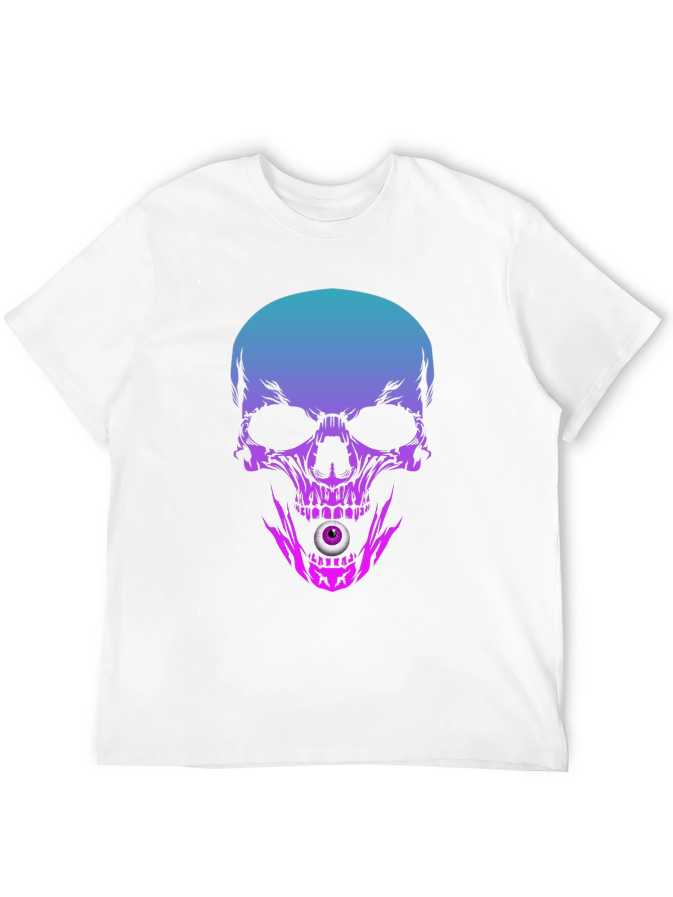 Skull T-Shirt: Gradient Skull with Eyeball Design