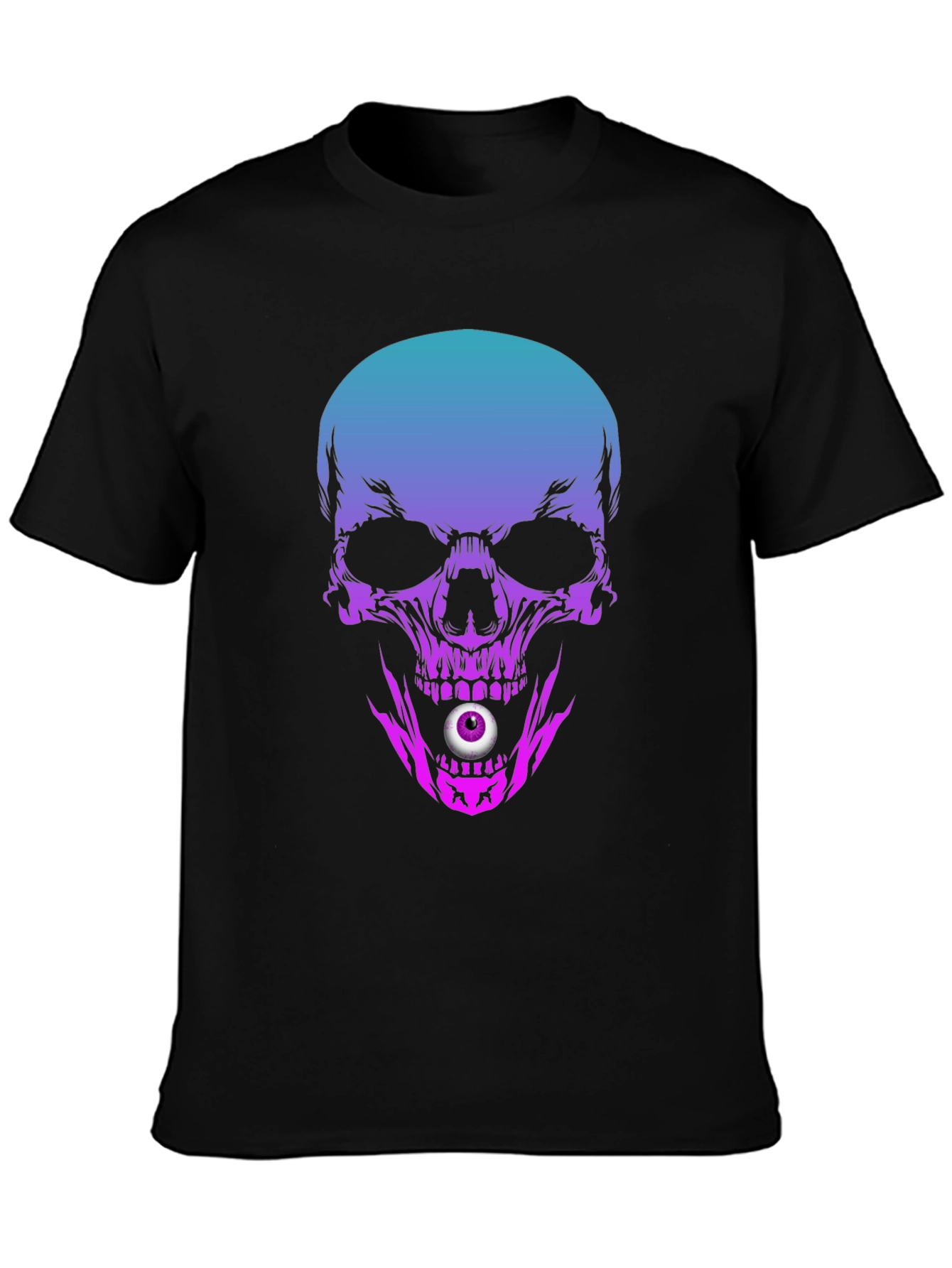 Skull T-Shirt: Gradient Skull with Eyeball Design