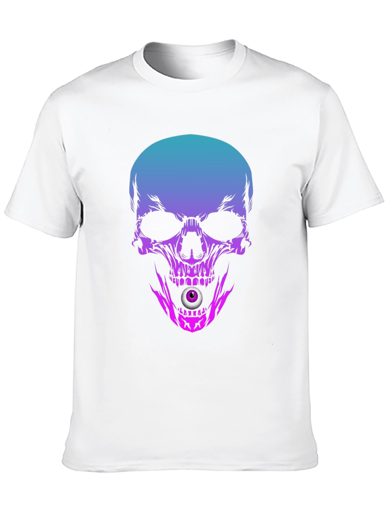 Skull T-Shirt: Gradient Skull with Eyeball Design