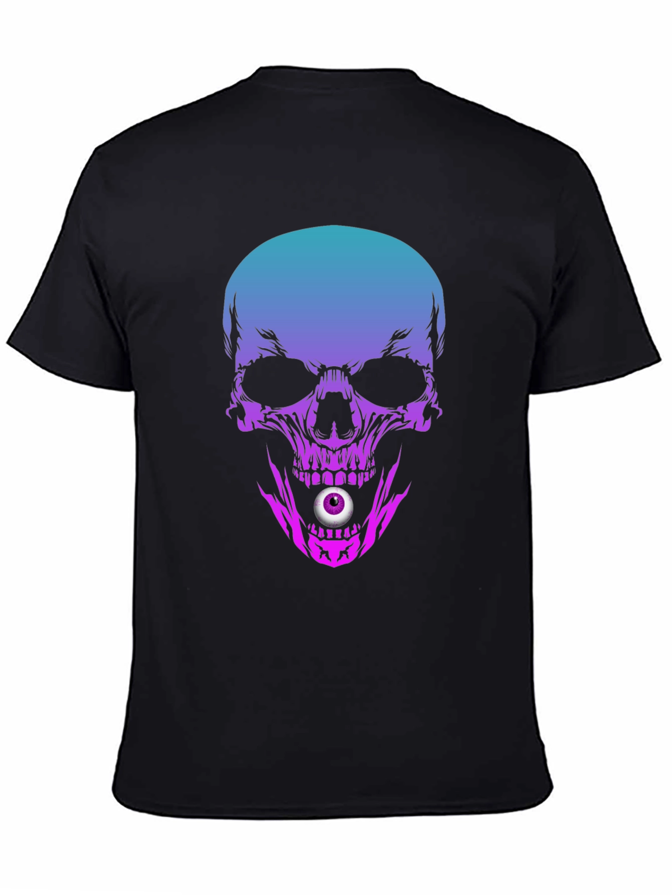 Skull T-Shirt: Gradient Skull with Eyeball Design