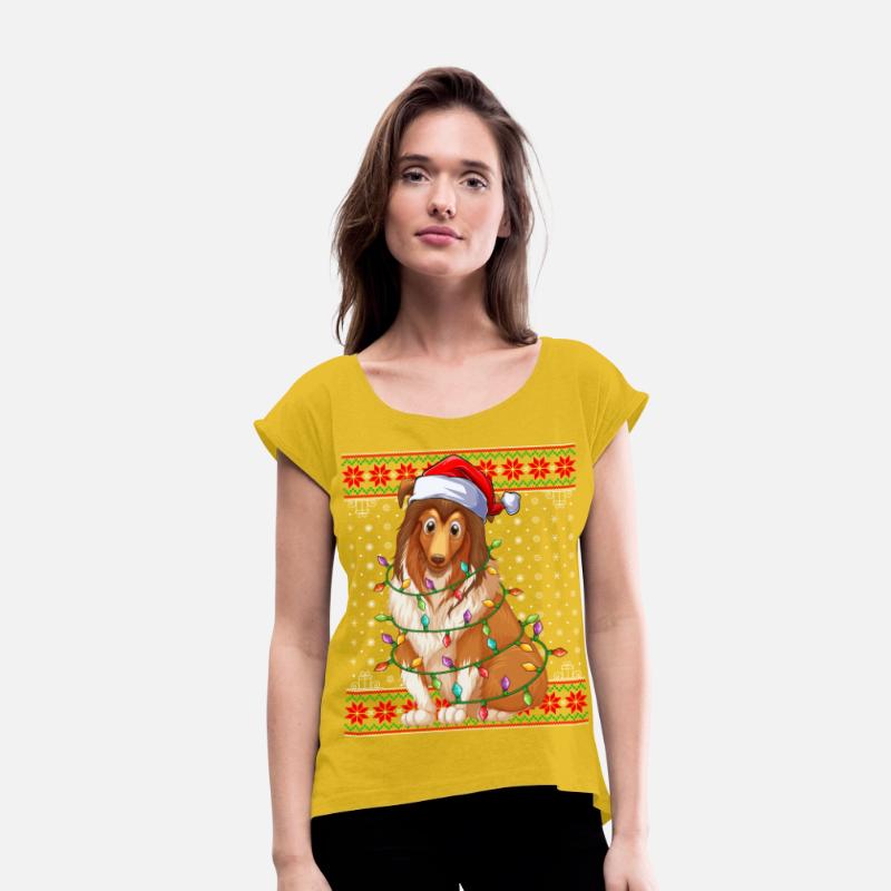 Sheepdog Ugly Christmas Lights