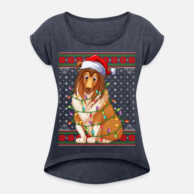 Sheepdog Ugly Christmas Lights