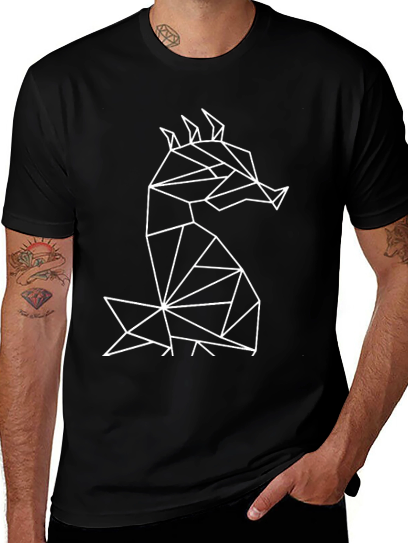 Geometric Fox T-Shirt - Modern Minimalist Design