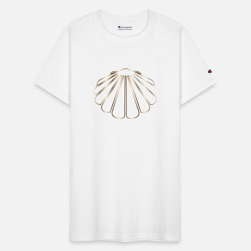 shimmering drawing of a scallop