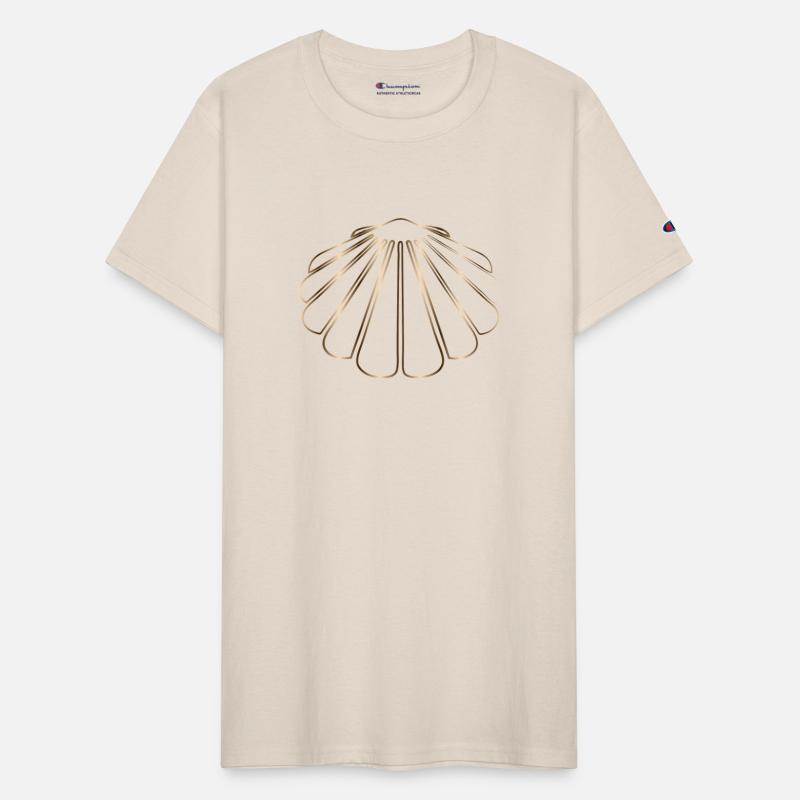shimmering drawing of a scallop