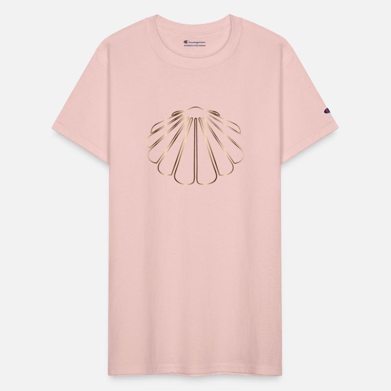 shimmering drawing of a scallop