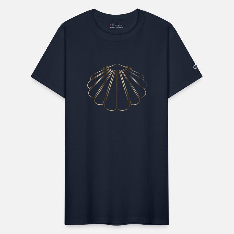 shimmering drawing of a scallop