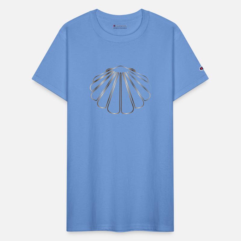 shimmering drawing of a scallop