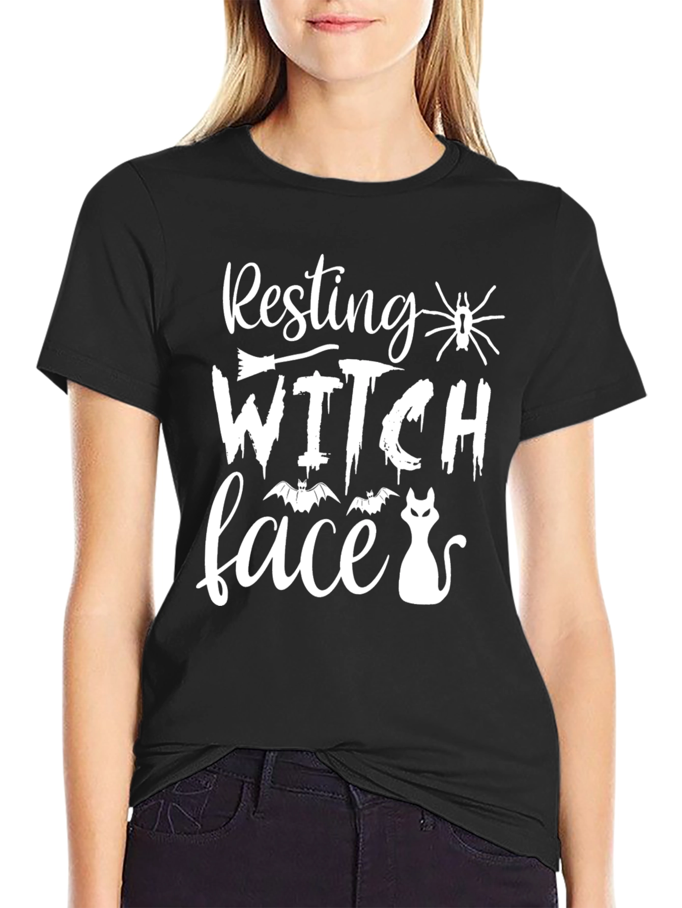 Resting Witch Face Halloween T-Shirt