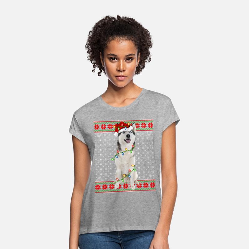 Siberian Husky Dog Ugly Christmas Lights