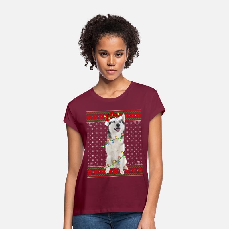 Siberian Husky Dog Ugly Christmas Lights