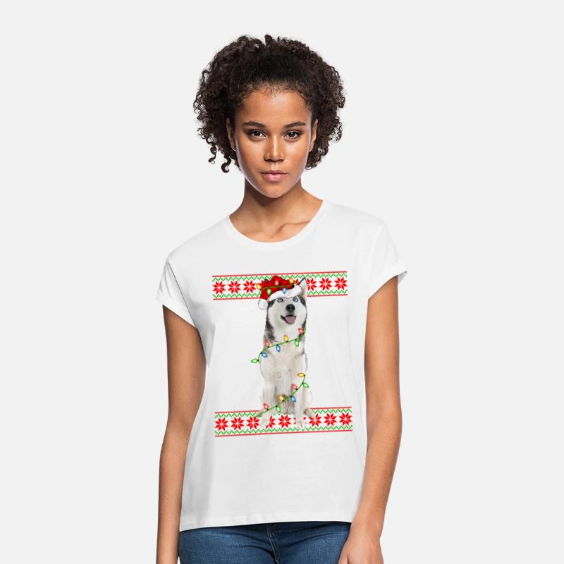 Siberian Husky Dog Ugly Christmas Lights