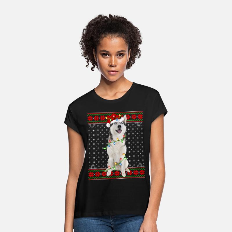 Siberian Husky Dog Ugly Christmas Lights