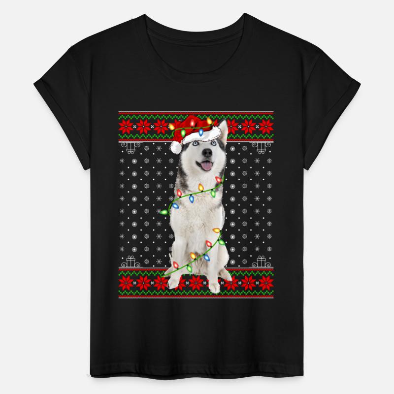 Siberian Husky Dog Ugly Christmas Lights