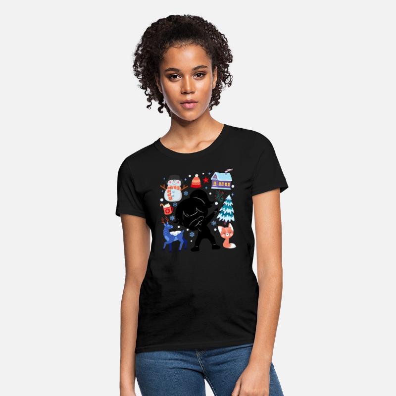 Silhouette Girl Snow Deer Winter Temperate