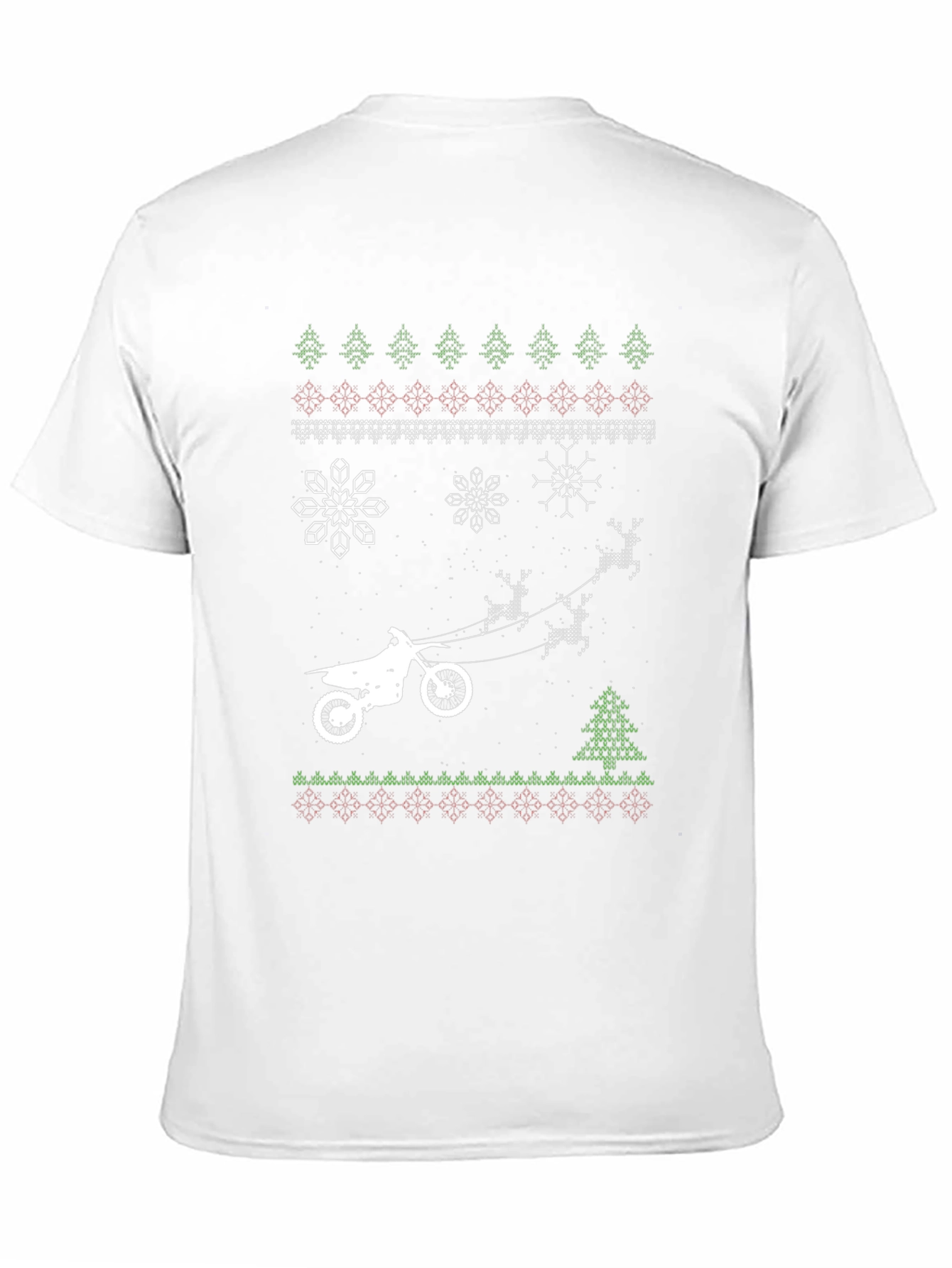 Dirt Bike Christmas Ugly Sweater Style T-Shirt