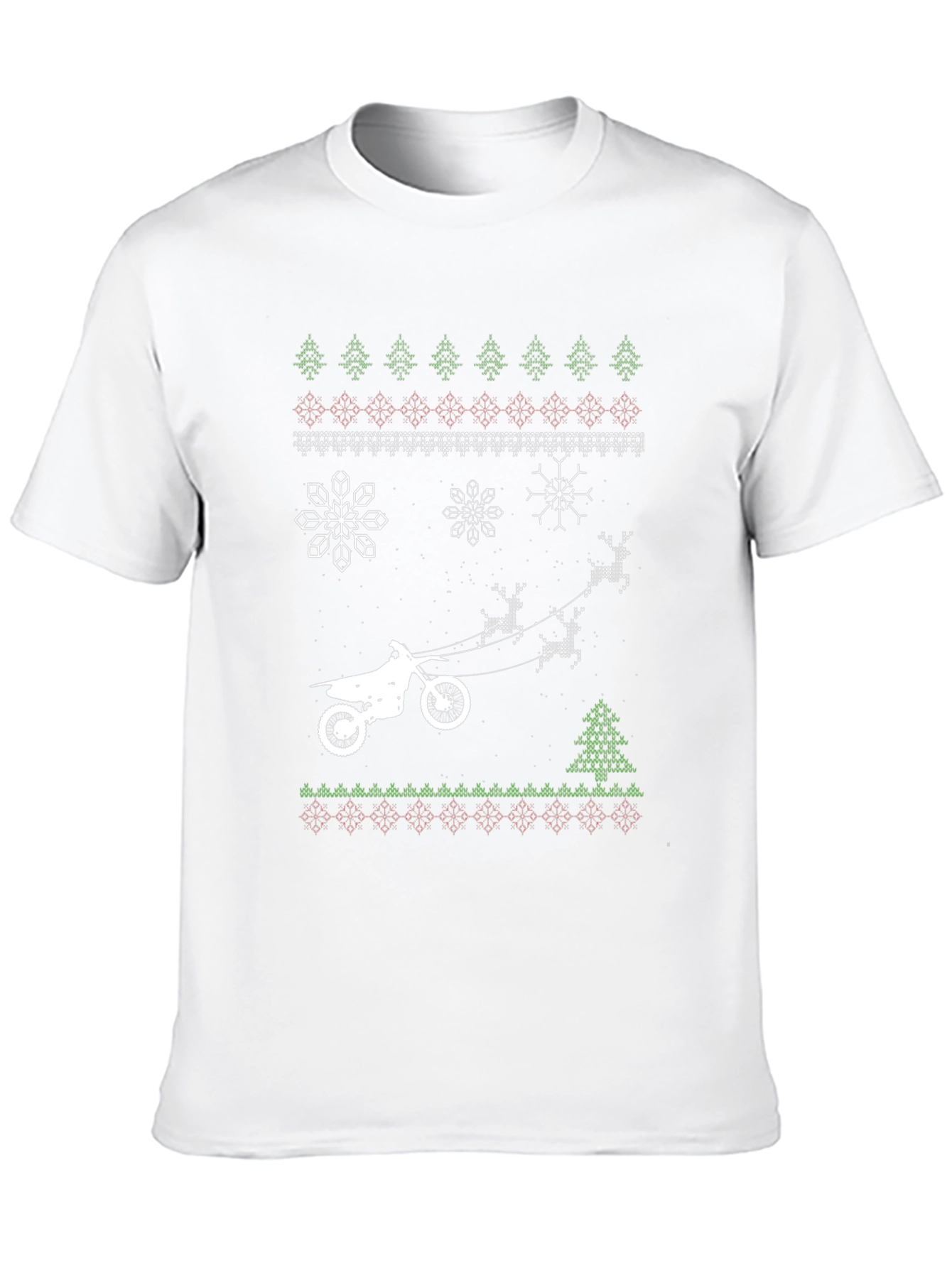 Dirt Bike Christmas Ugly Sweater Style T-Shirt
