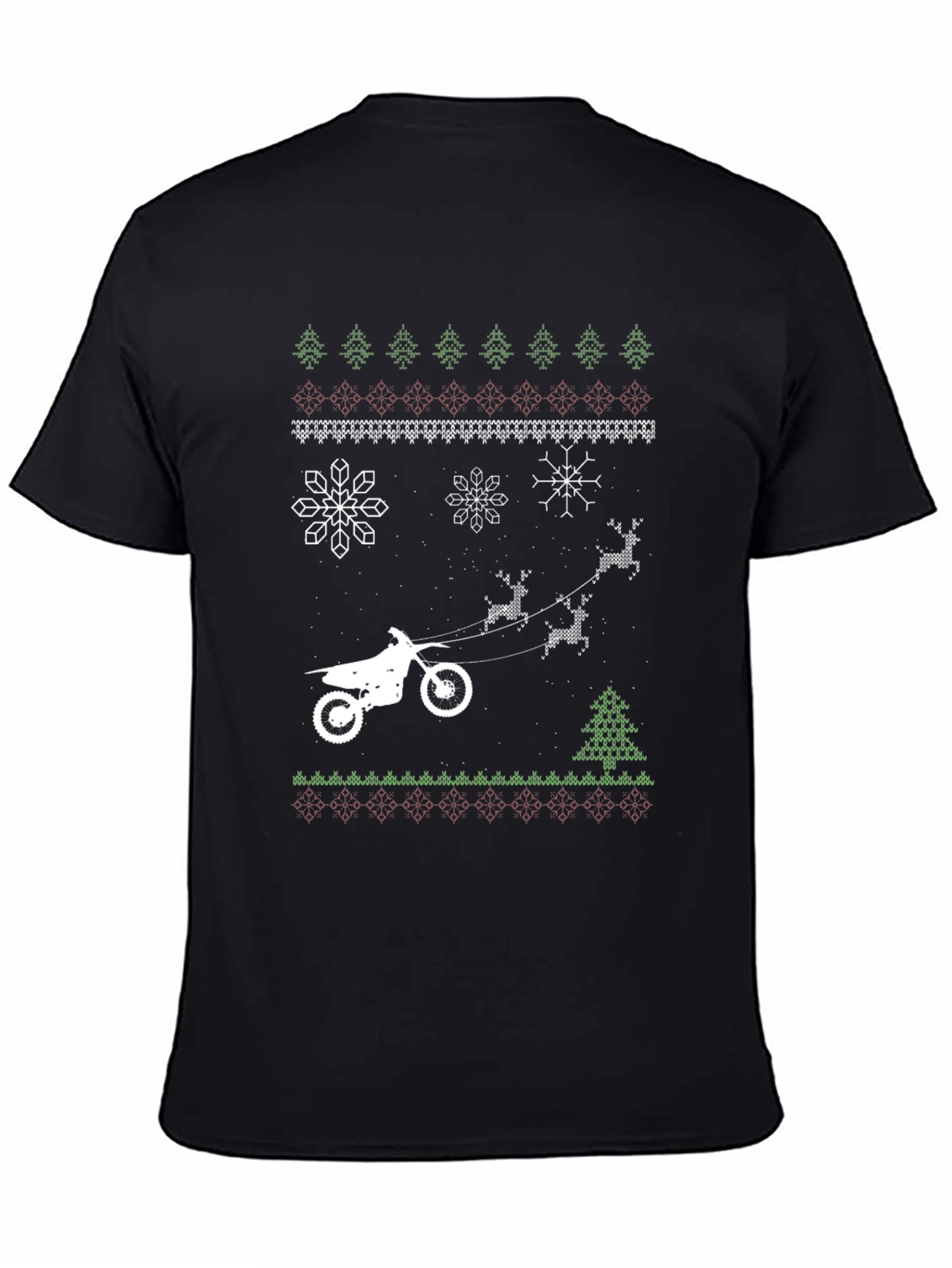 Dirt Bike Christmas Ugly Sweater Style T-Shirt