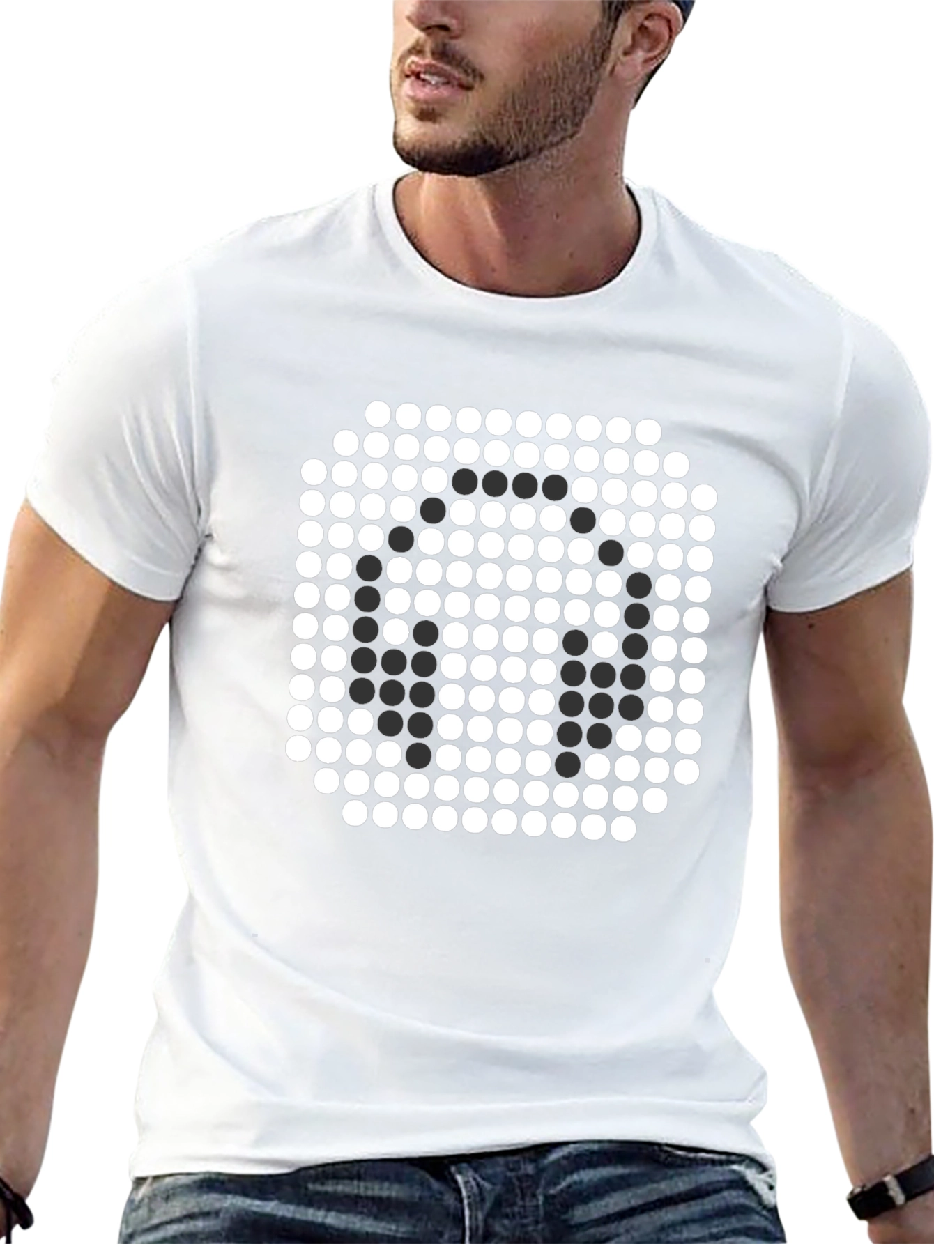 Pixelated Robot Head Black T-Shirt
