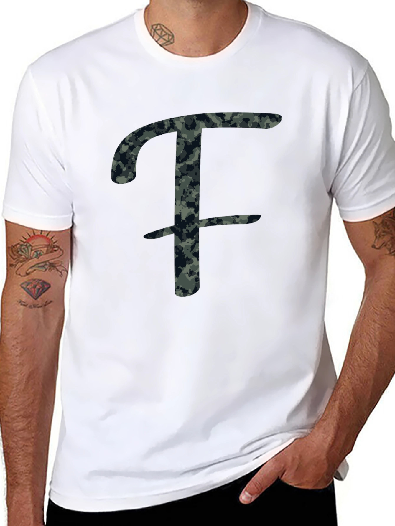 Camo F Graphic Tee - Stylish Urban Wear