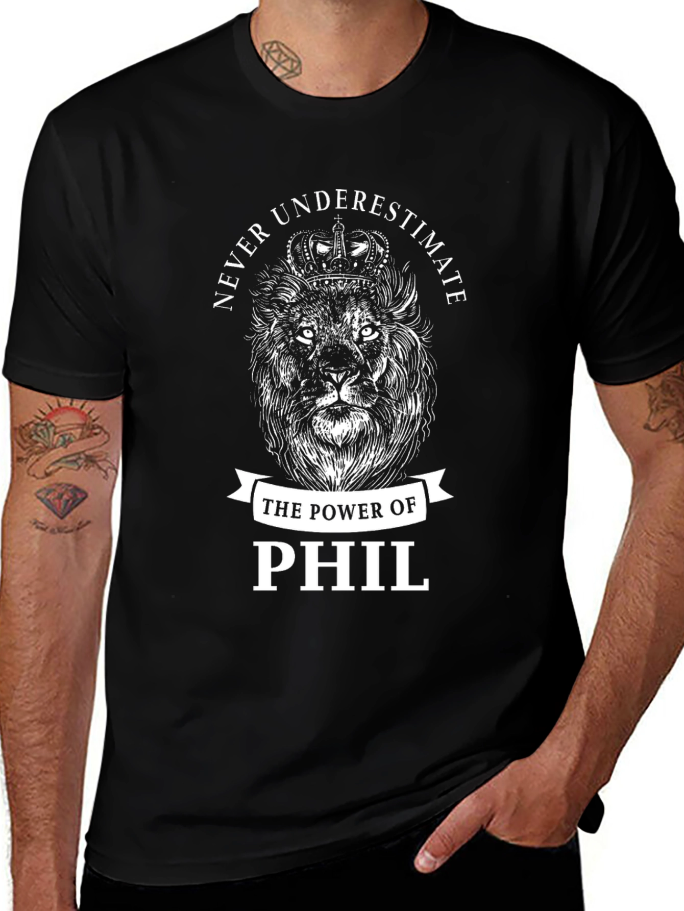 Never Underestimate Phil Lion Graphic T-Shirt