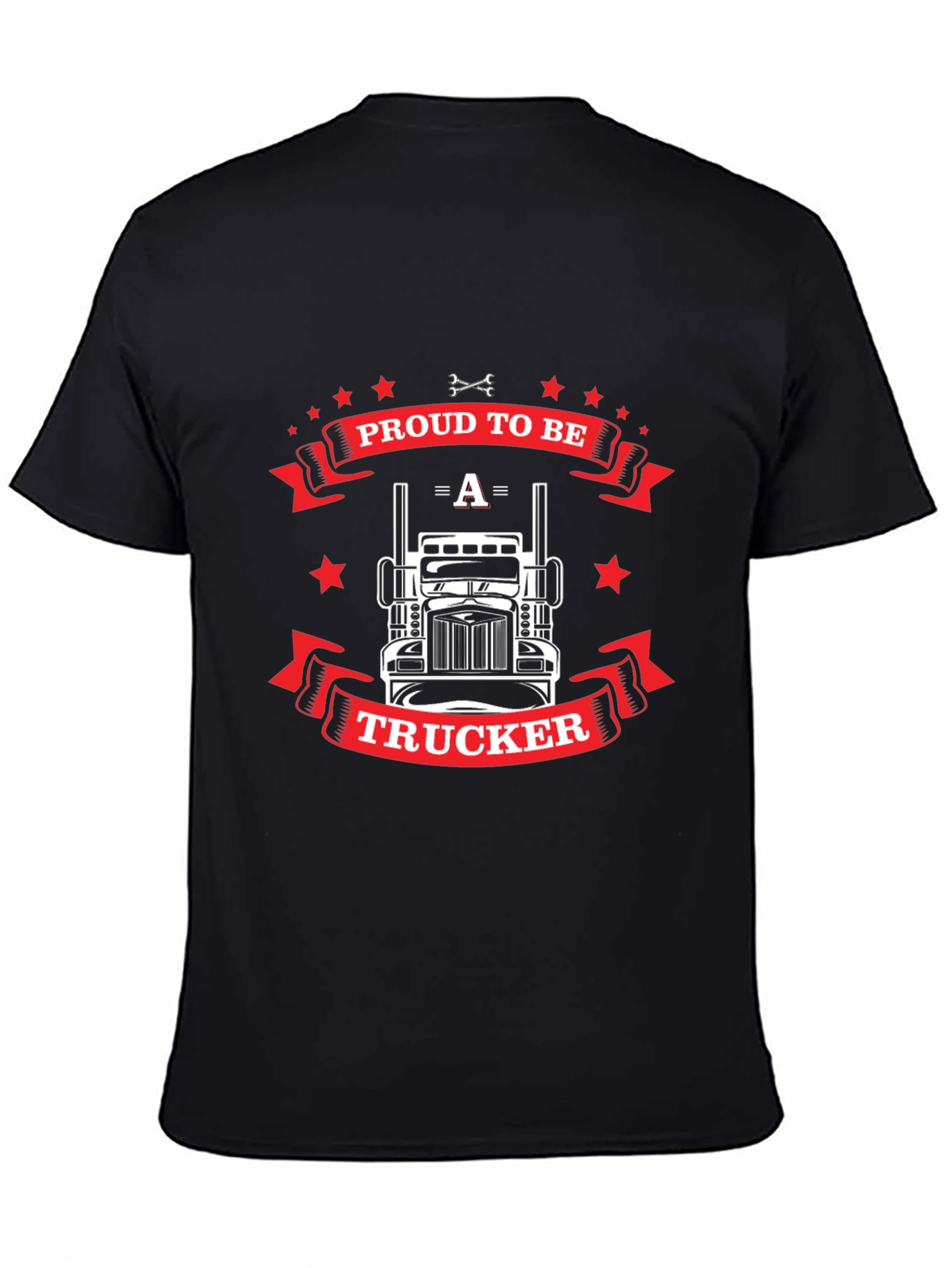Proud Trucker Graphic T-Shirt - Black