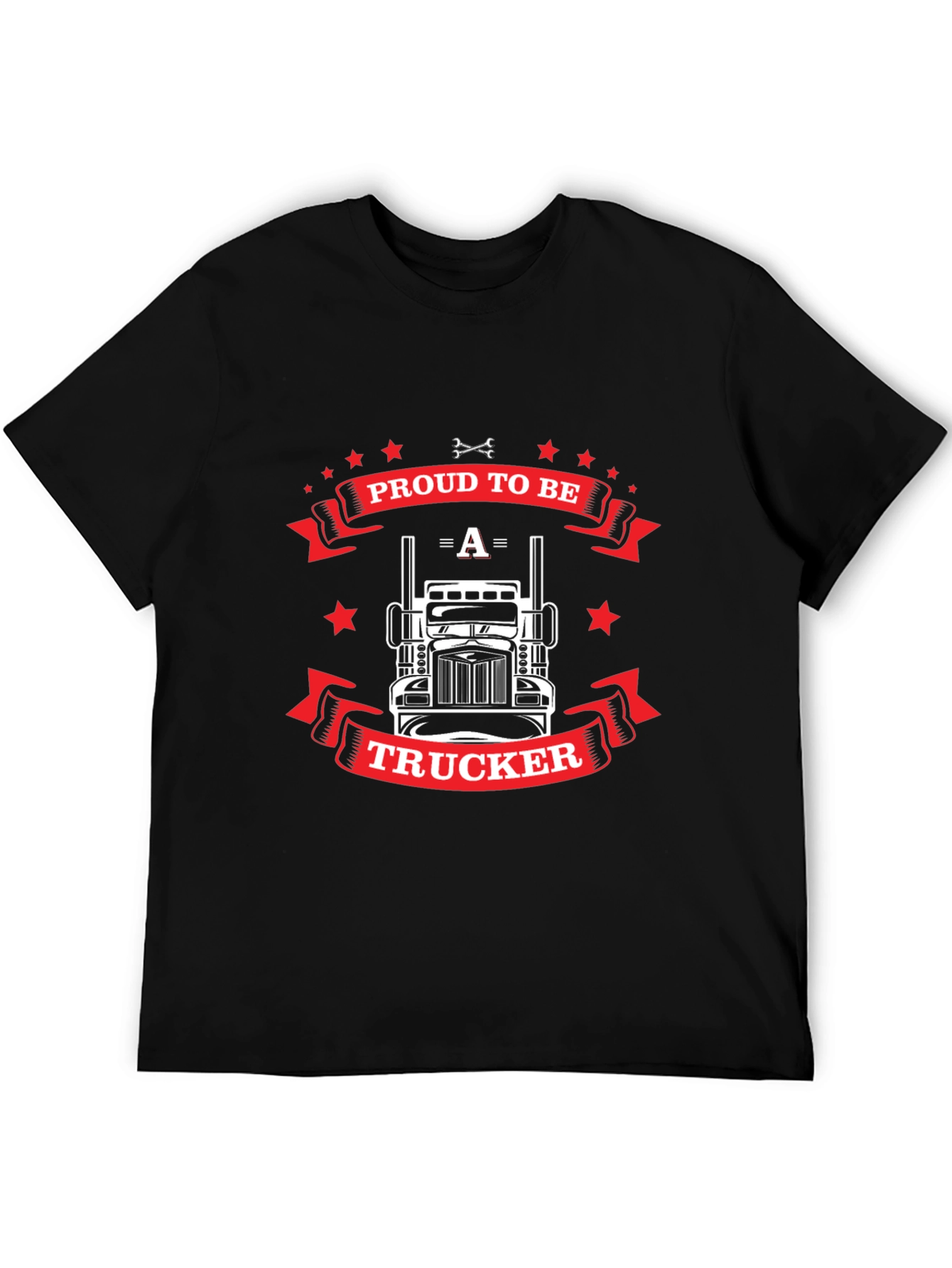 Proud Trucker Graphic T-Shirt - Black