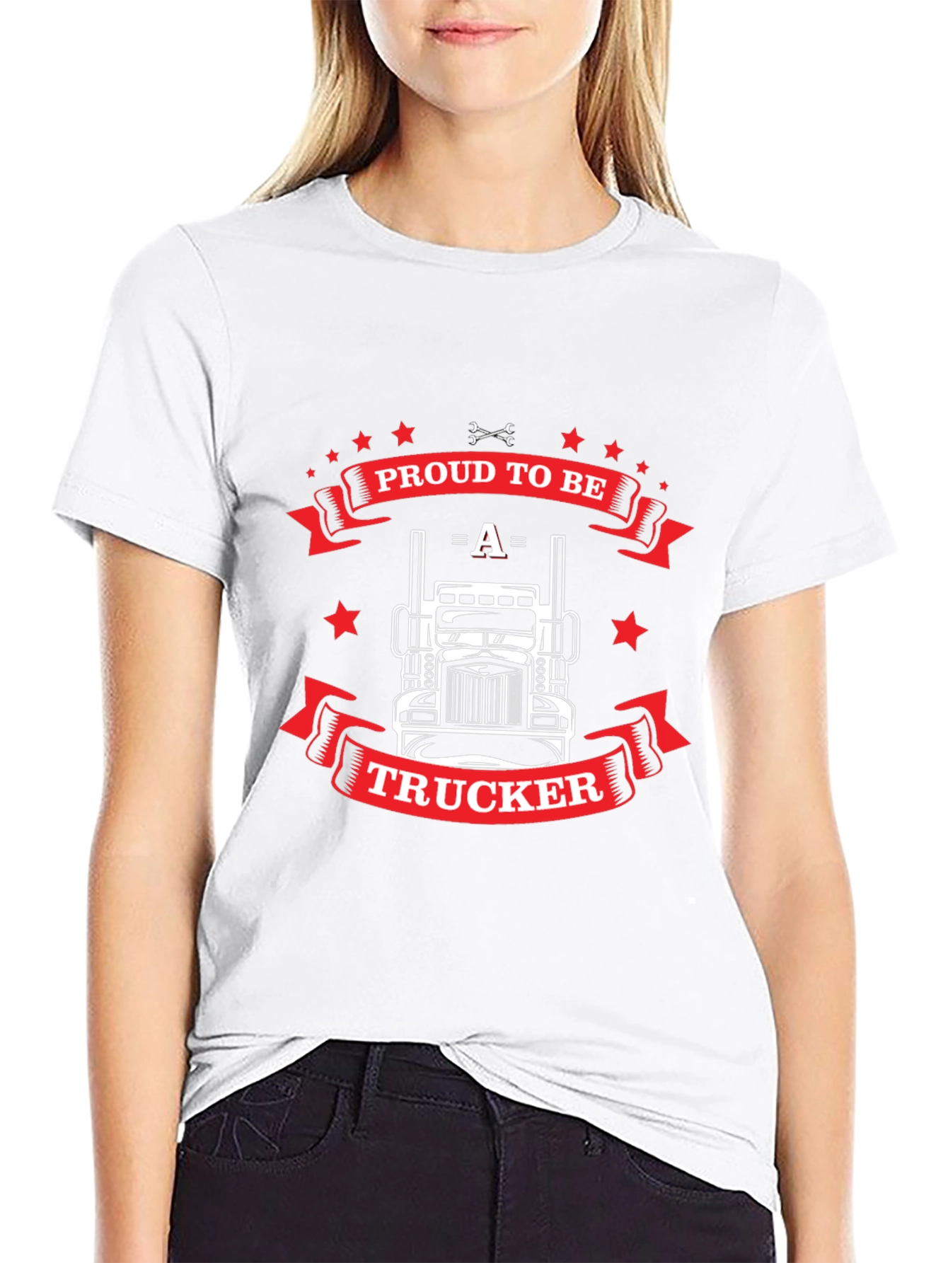 Proud Trucker Graphic T-Shirt - Black